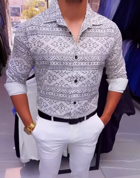 Men's casual printed shirt