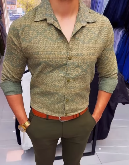 Men's casual printed shirt