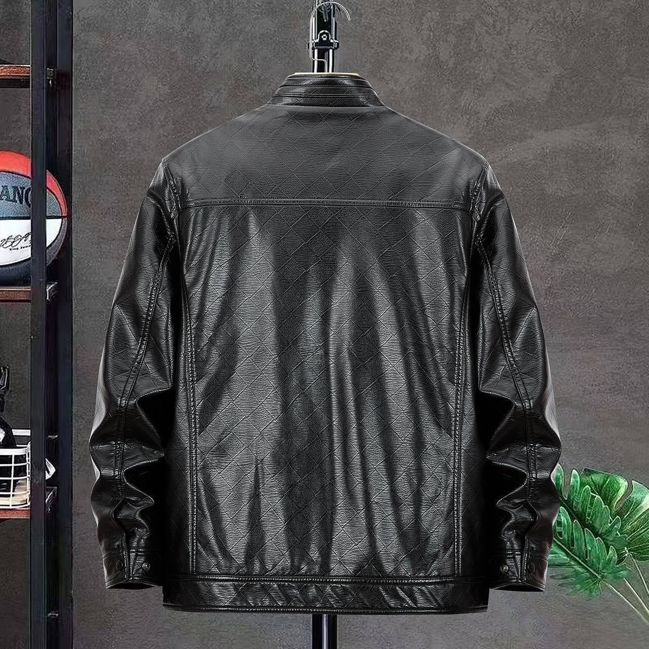 Men's Classic Fleece-Lined Leather Jacket