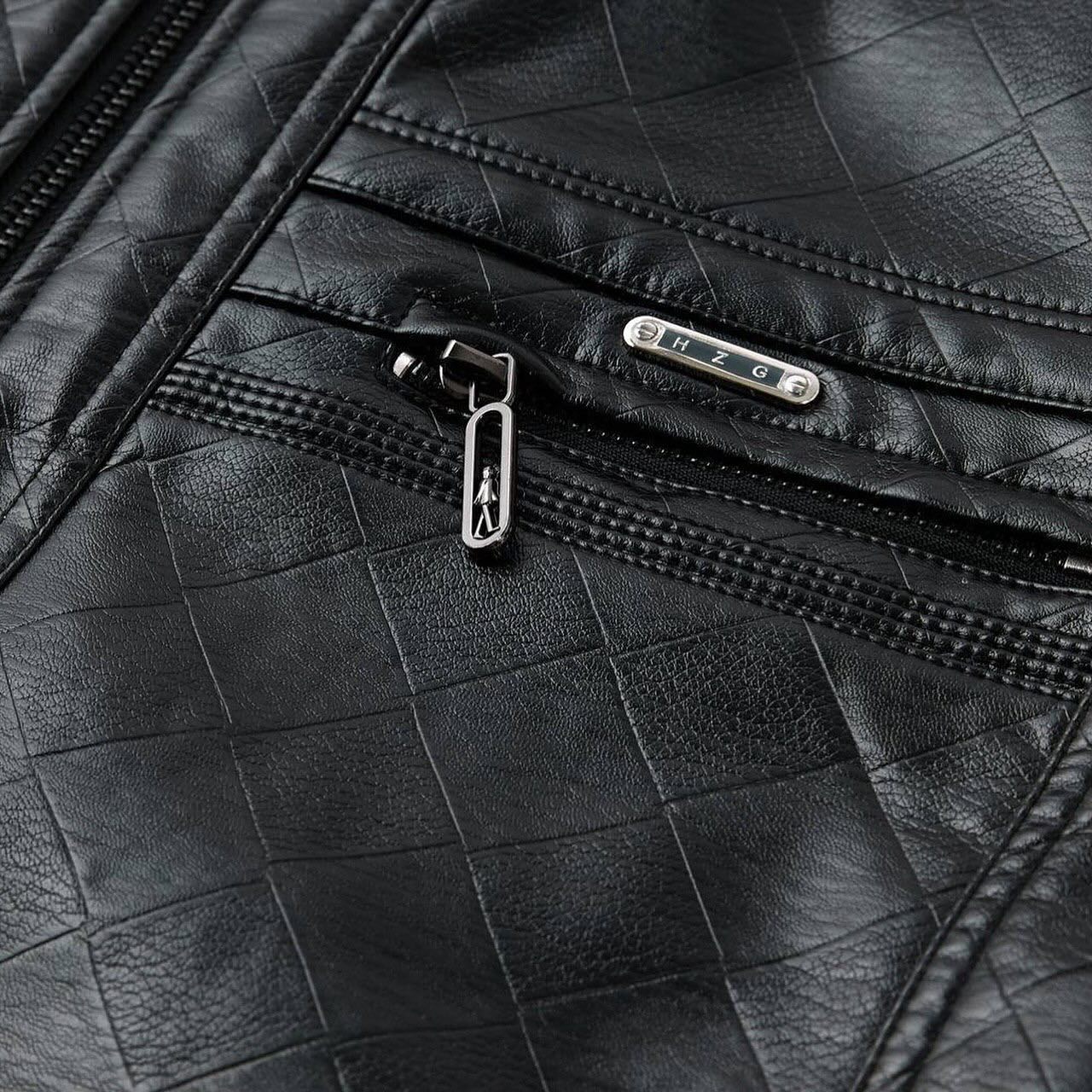 Men's Classic Fleece-Lined Leather Jacket