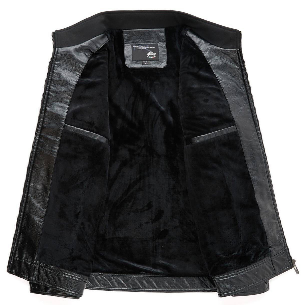 Men's Classic Fleece-Lined Leather Jacket