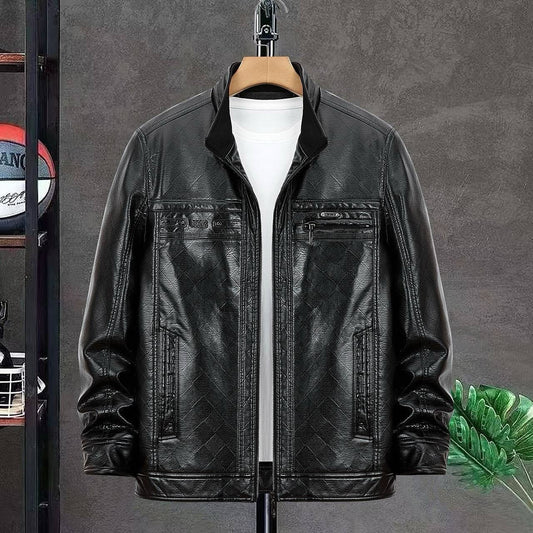 Men's Classic Fleece-Lined Leather Jacket