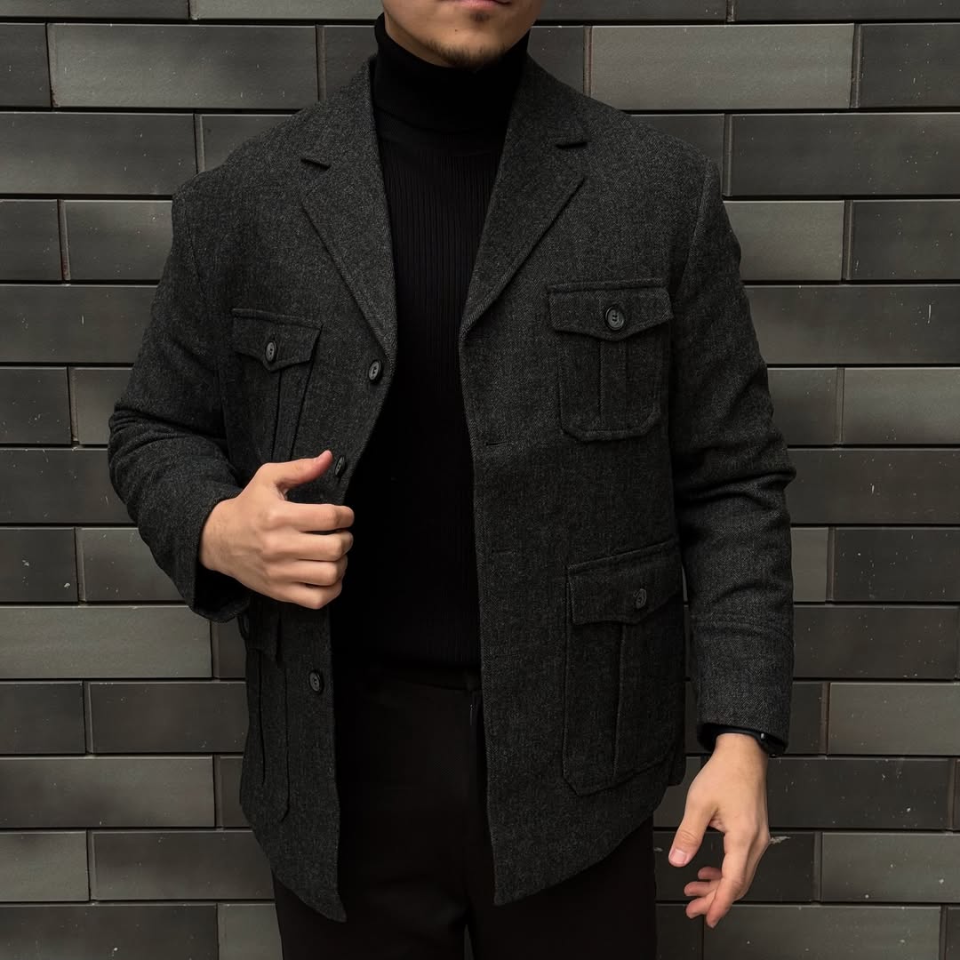 Men's versatile woolen coat