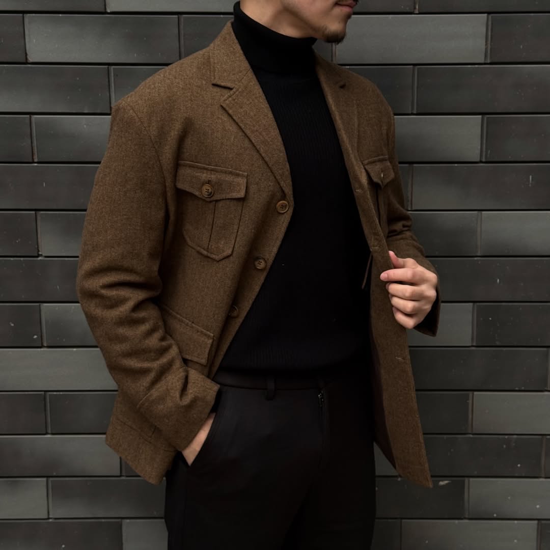 Men's versatile woolen coat
