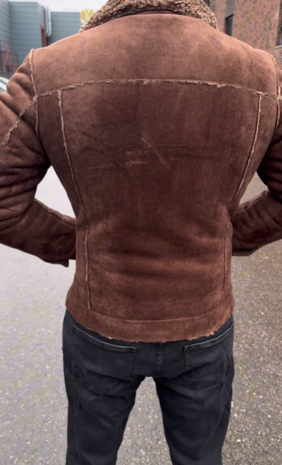 Men's warm suede jacket