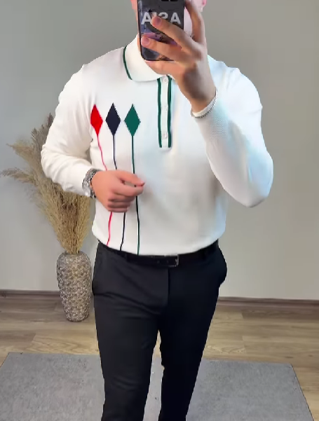 Men's soft knit long-sleeved top