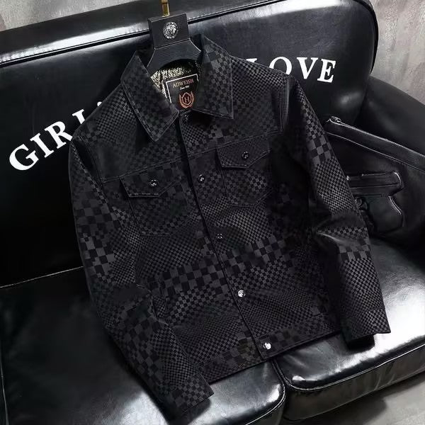 Checkered windproof and warm jacket