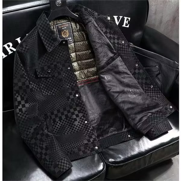 Checkered windproof and warm jacket