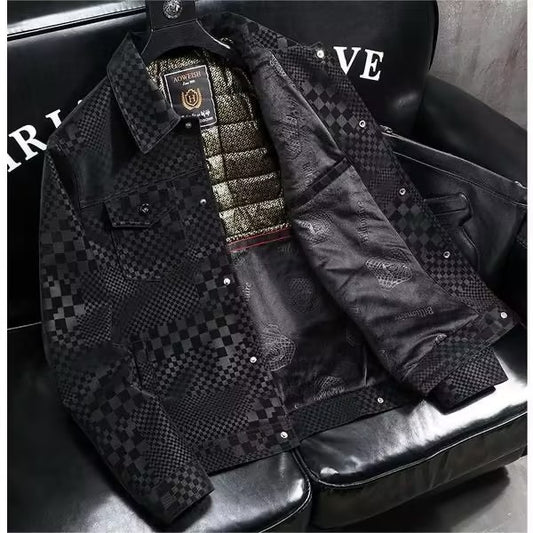 Checkered windproof and warm jacket