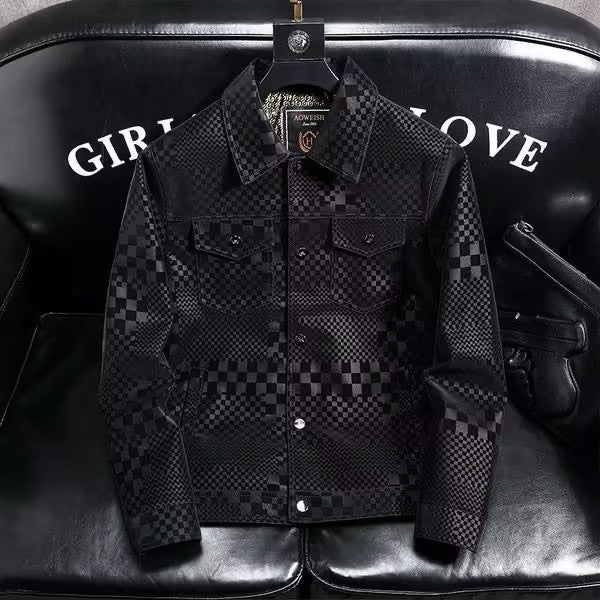 Checkered windproof and warm jacket