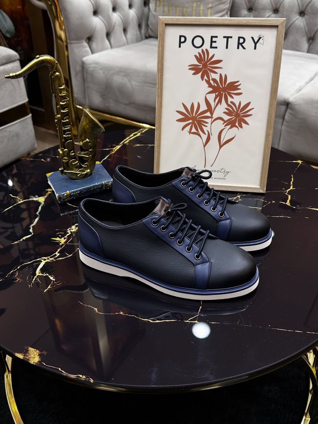 Men's leather slip-on casual shoes