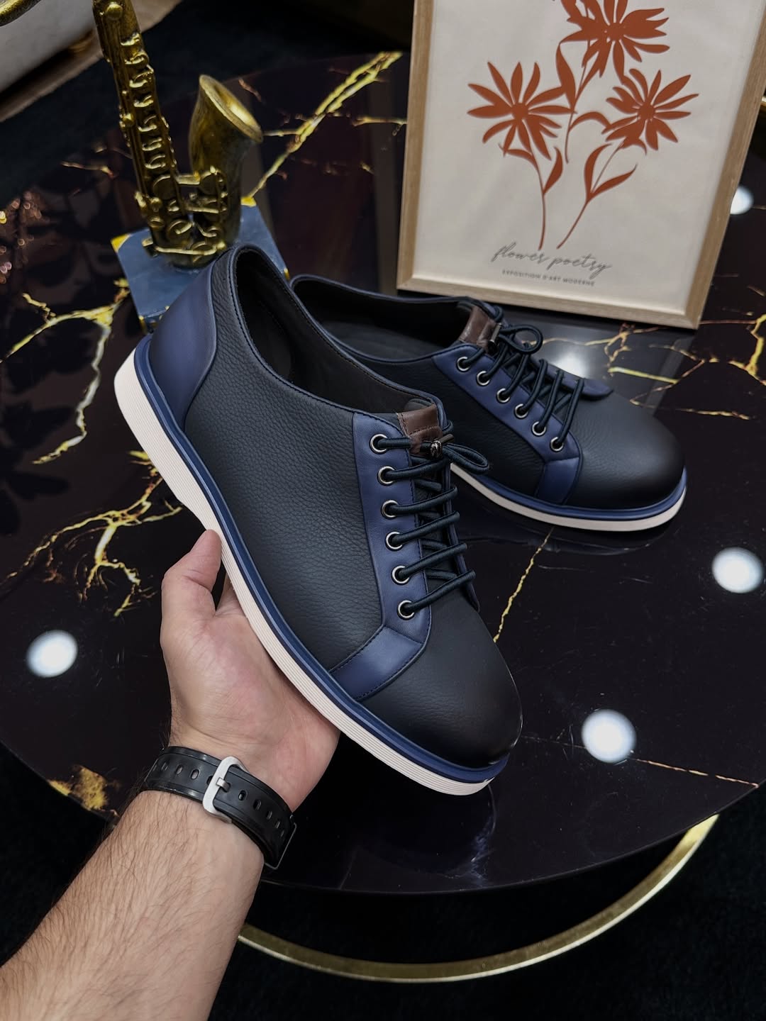 Men's leather slip-on casual shoes