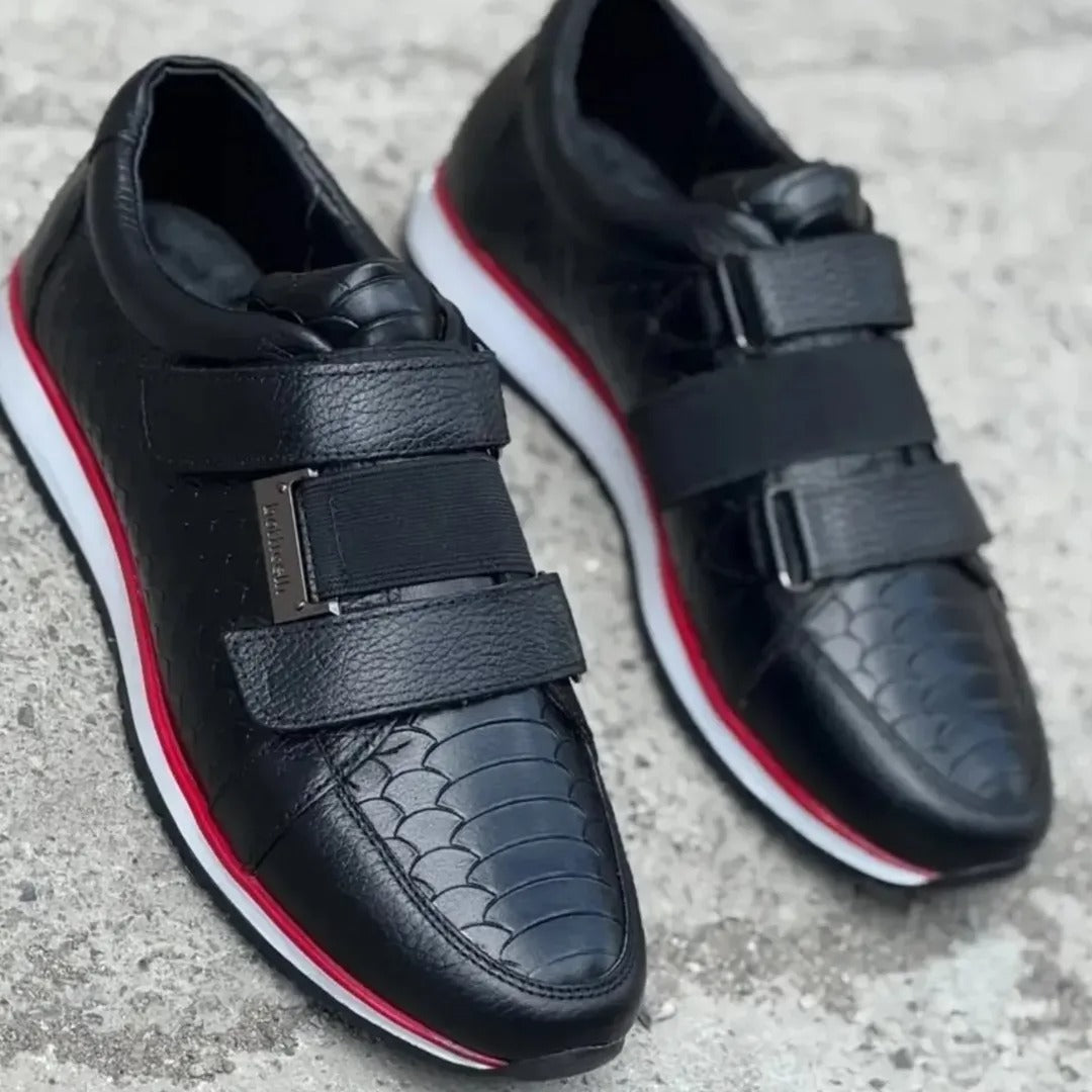 Men's Red Sole Hook-and-Loop Slip-On Shoes
