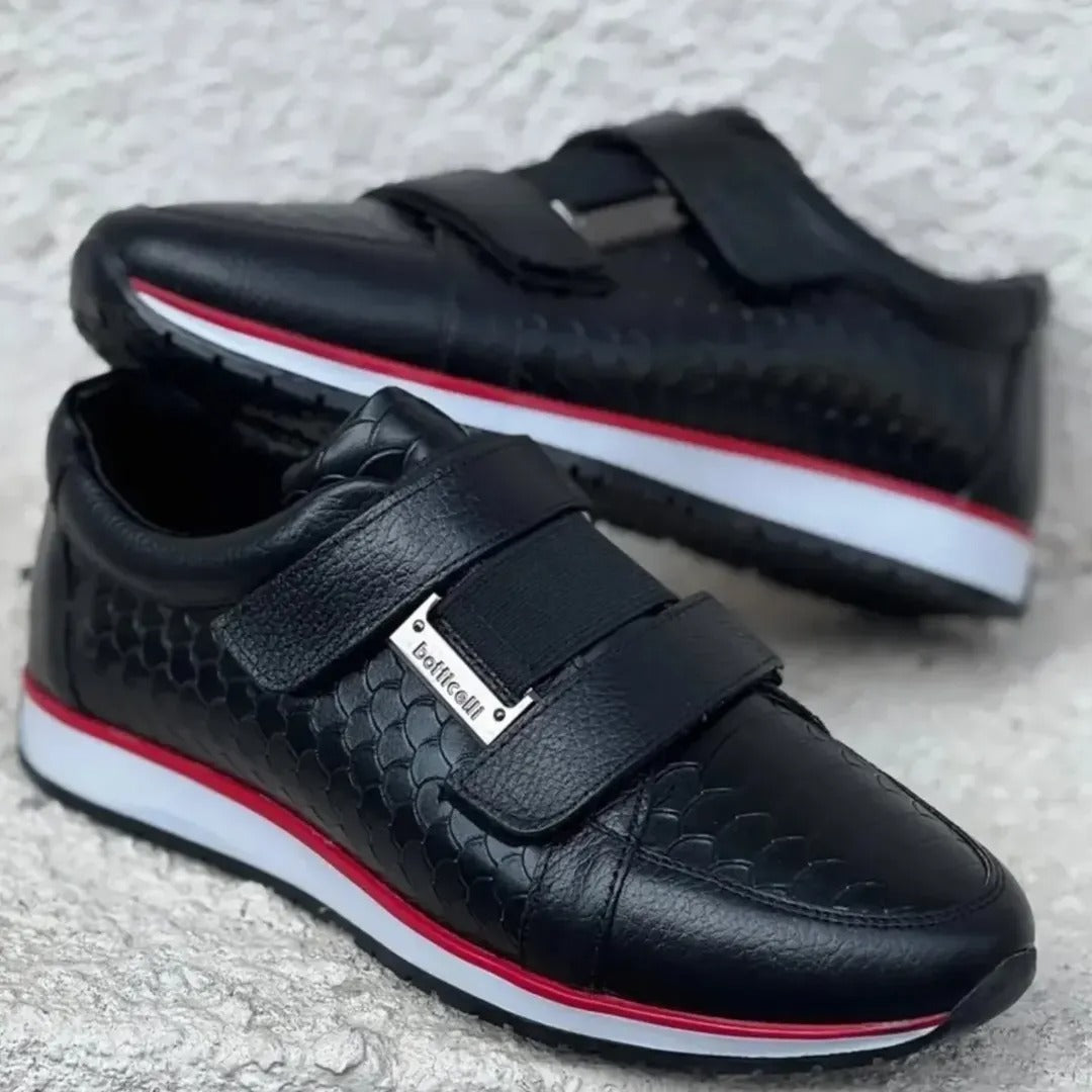 Men's Red Sole Hook-and-Loop Slip-On Shoes