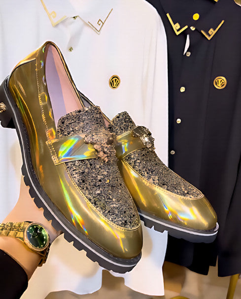 Men's Ultra-Sparkle Sequined Slip-On Shoes