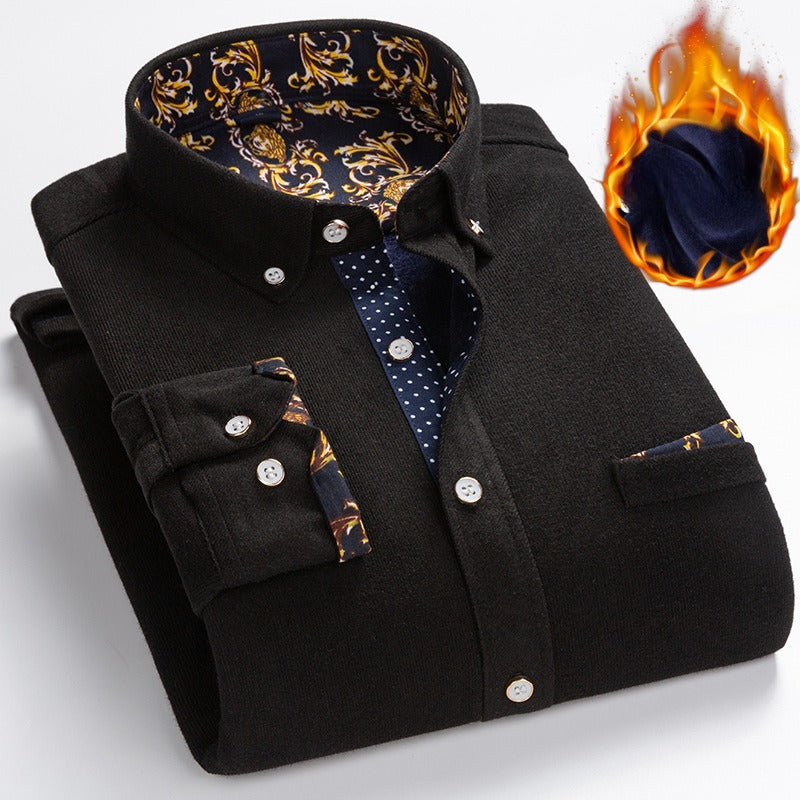 Men's winter thickened warm shirt