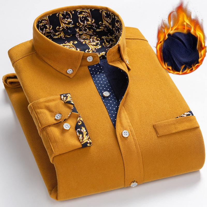 Men's winter thickened warm shirt
