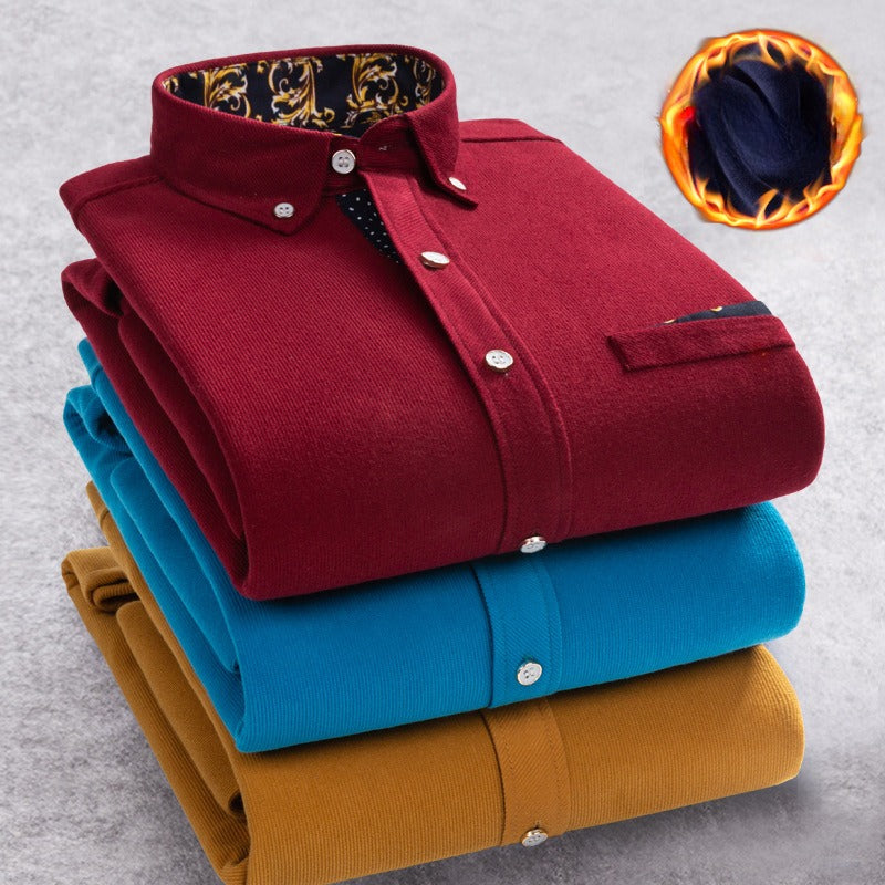 Men's winter thickened warm shirt