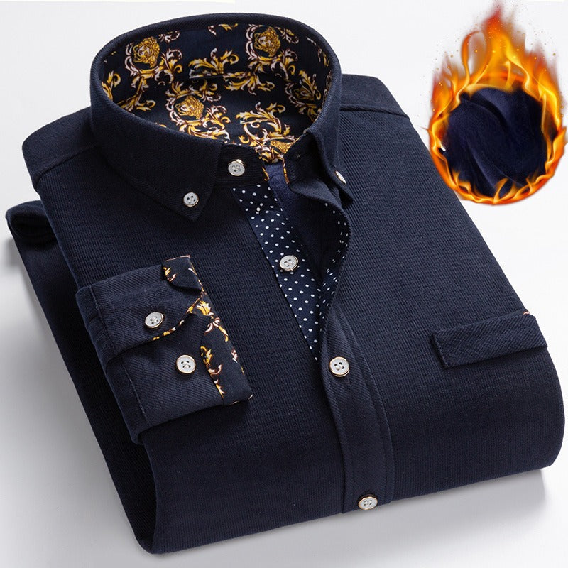 Men's winter thickened warm shirt