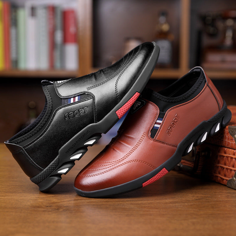 Men's leather slip-on shoes