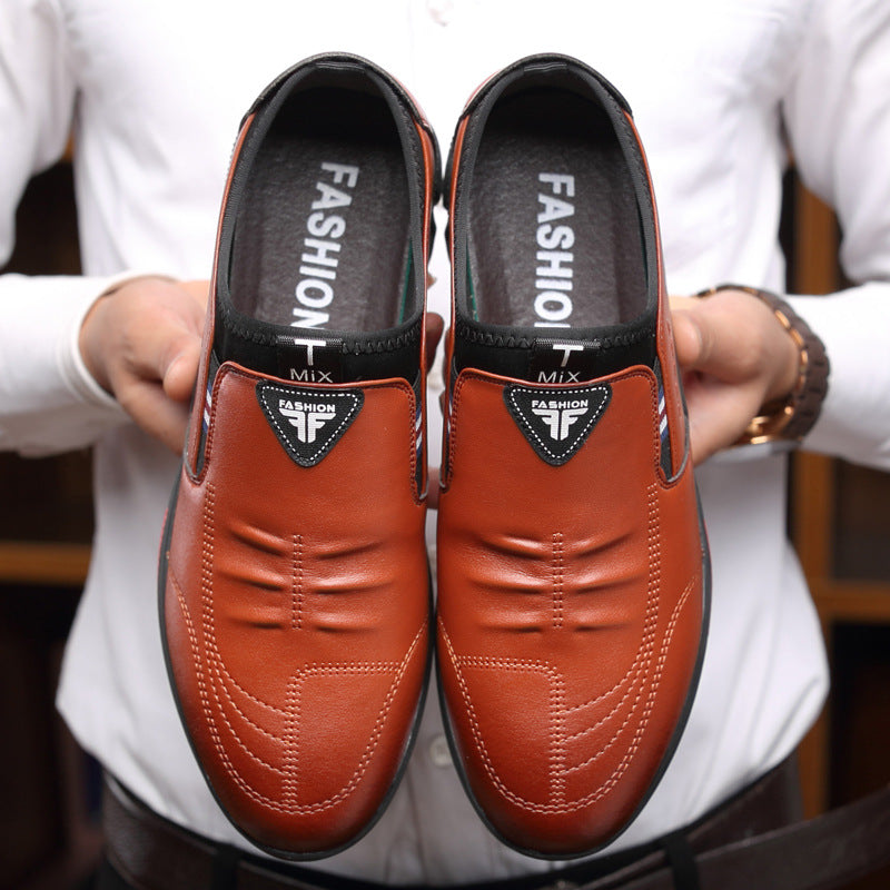 Men's leather slip-on shoes