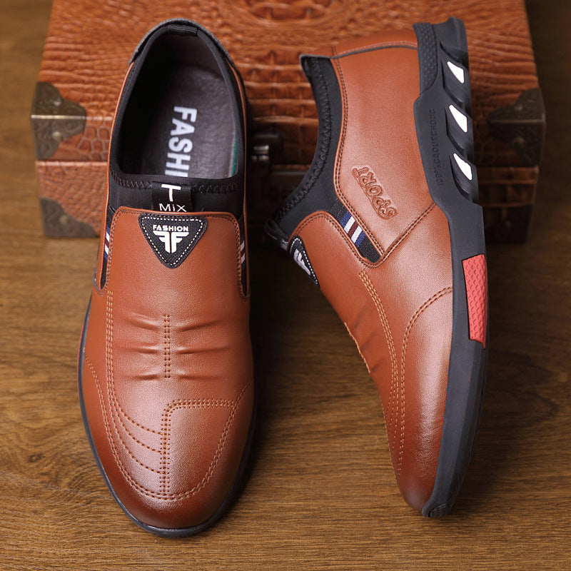 Men's leather slip-on shoes