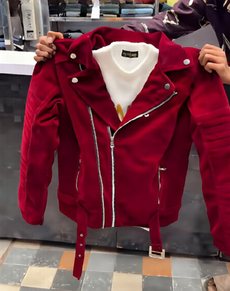Men's suede motorcycle jacket