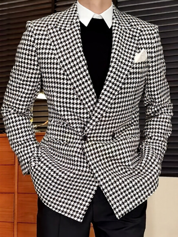 Men's houndstooth suit jacket
