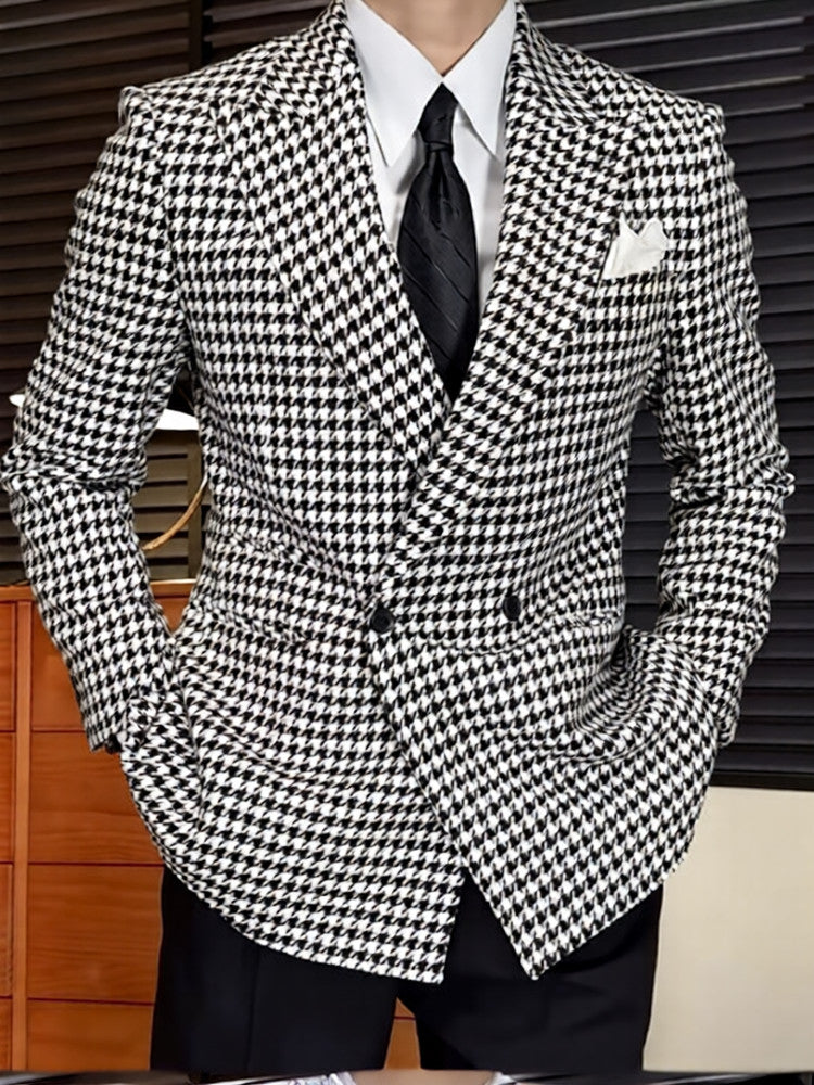 Men's houndstooth suit jacket