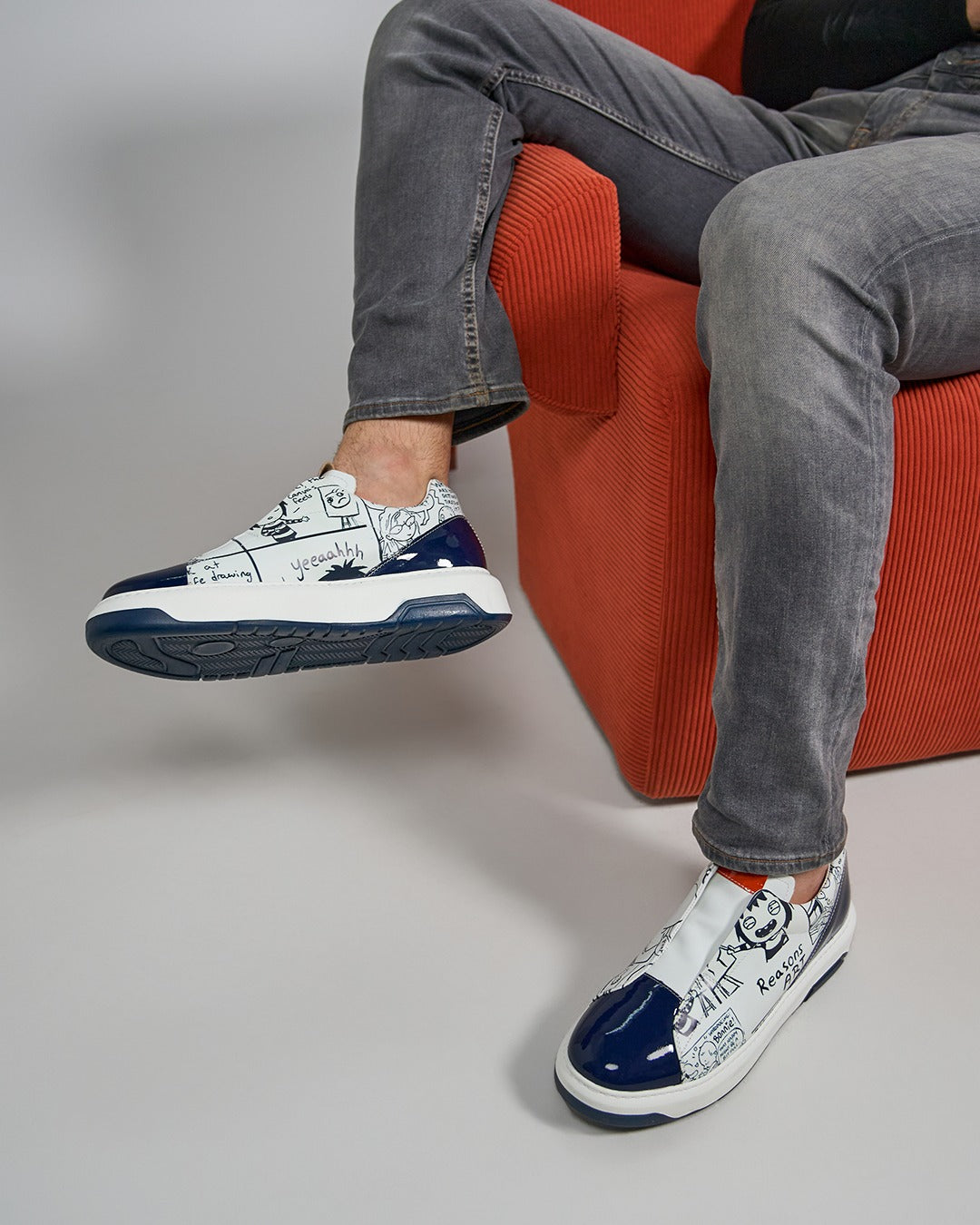 Men's graffiti slip-on shoes