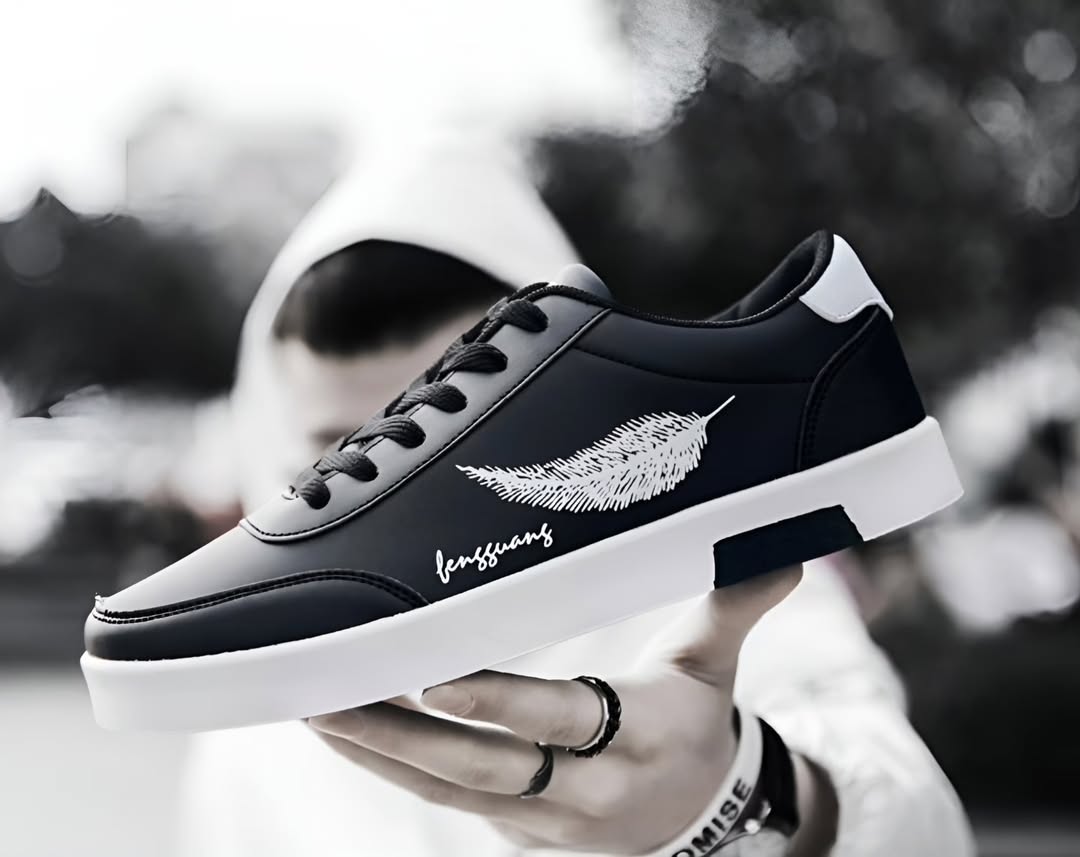 Men's Feather Print Casual Shoes