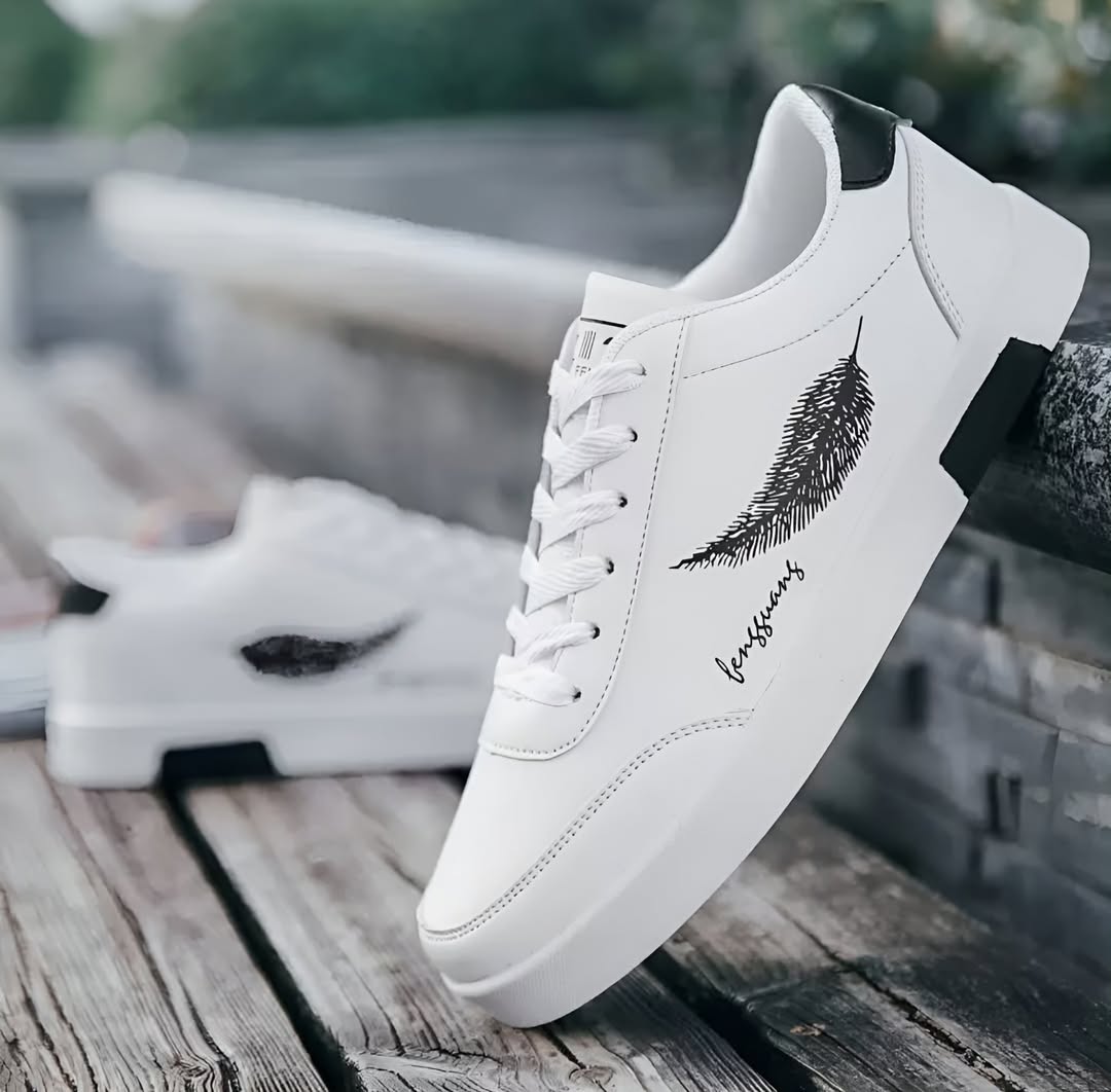 Men's Feather Print Casual Shoes