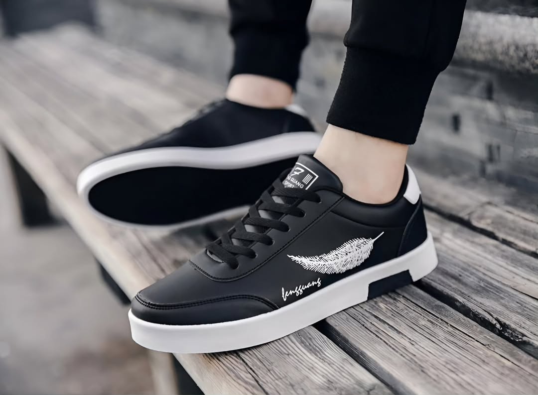 Men's Feather Print Casual Shoes
