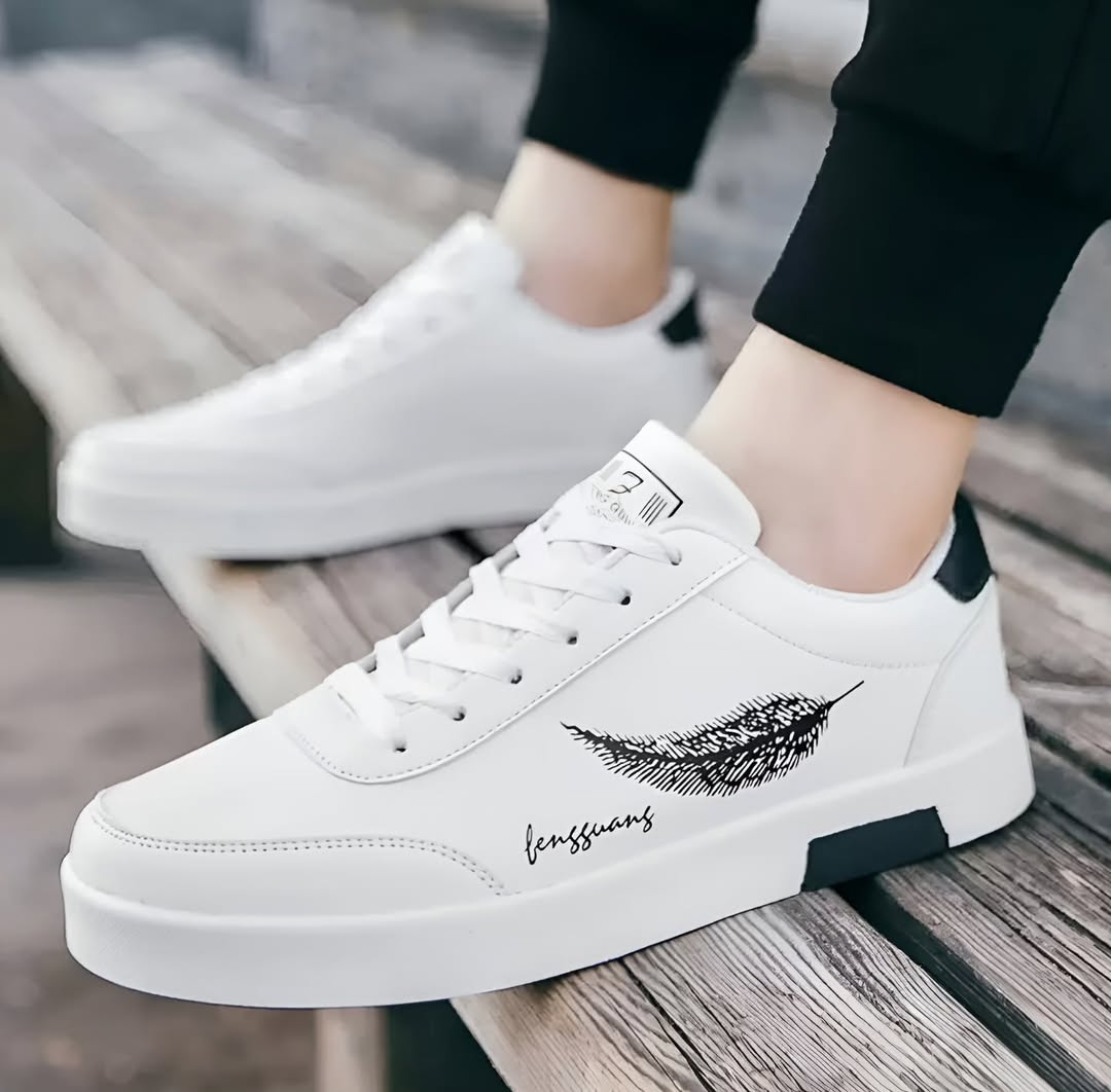 Men's Feather Print Casual Shoes