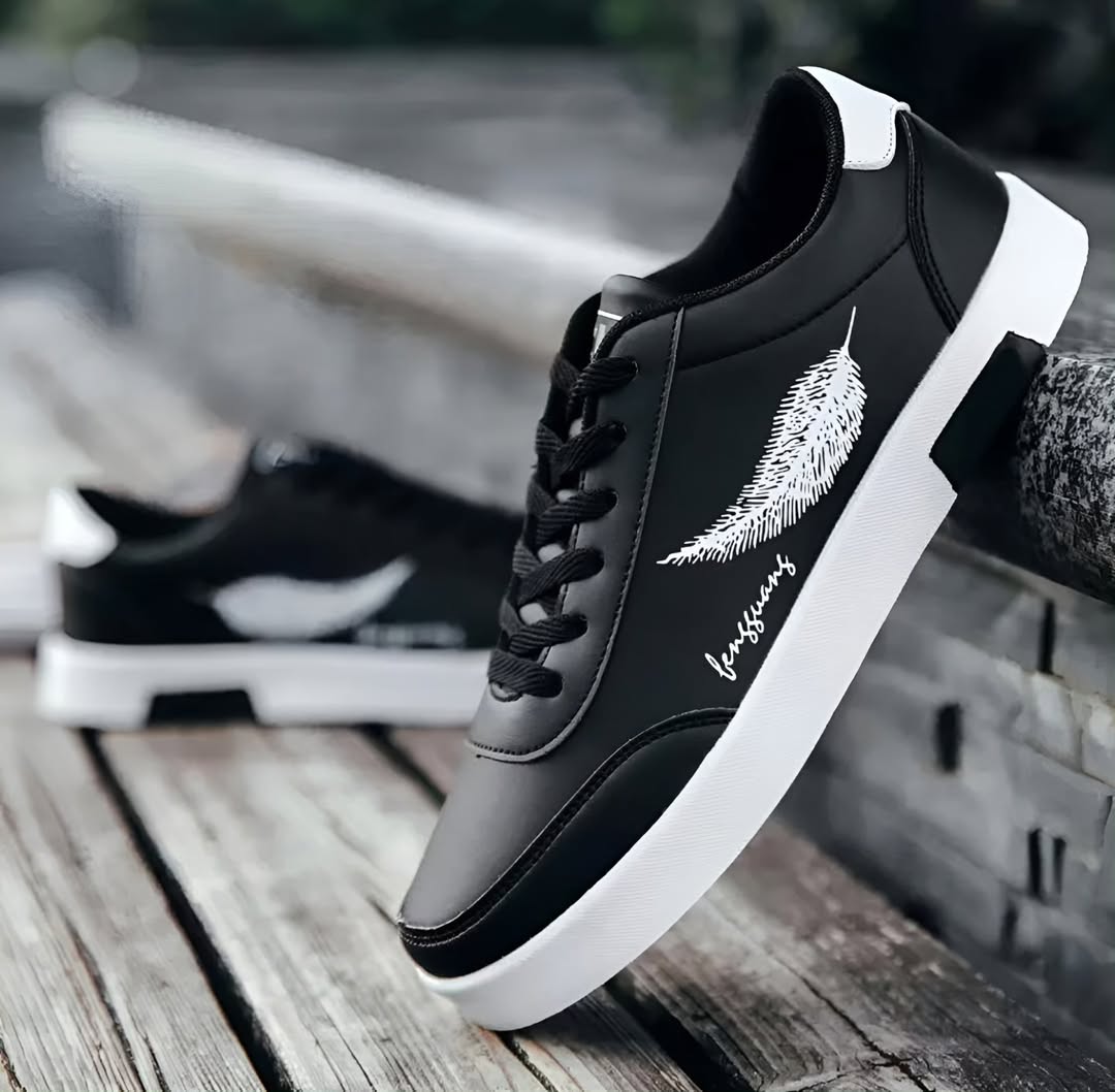 Men's Feather Print Casual Shoes
