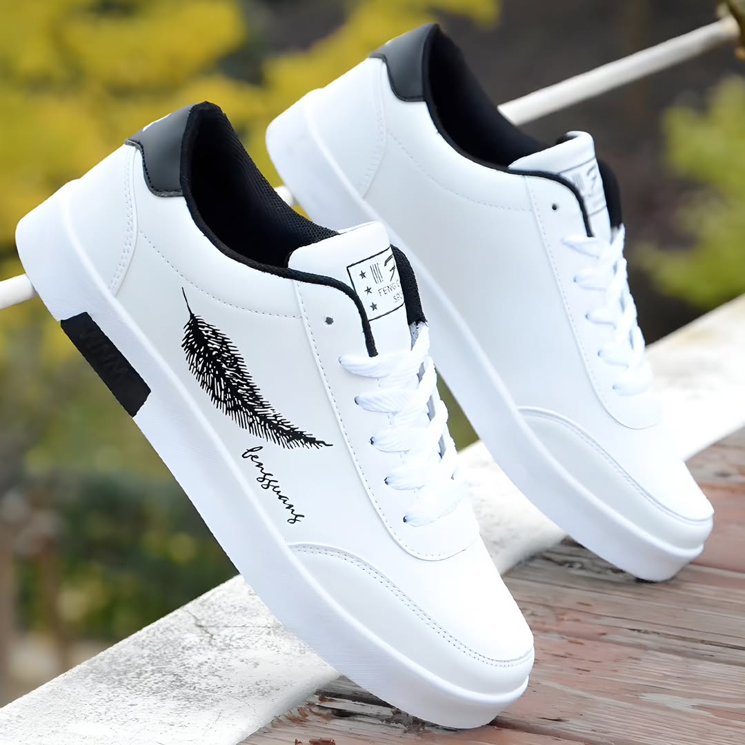 Men's Feather Print Casual Shoes
