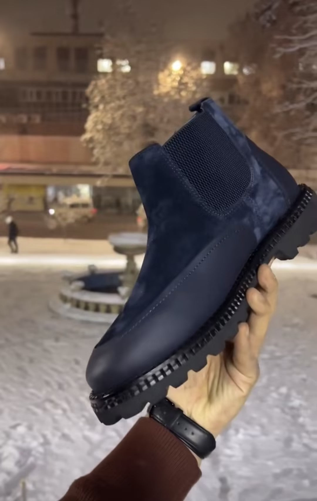 Men's suede and fleece-lined ankle boots