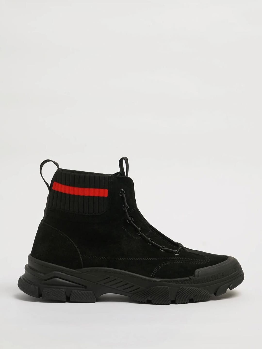 Men's high-top suede slip-on shoes