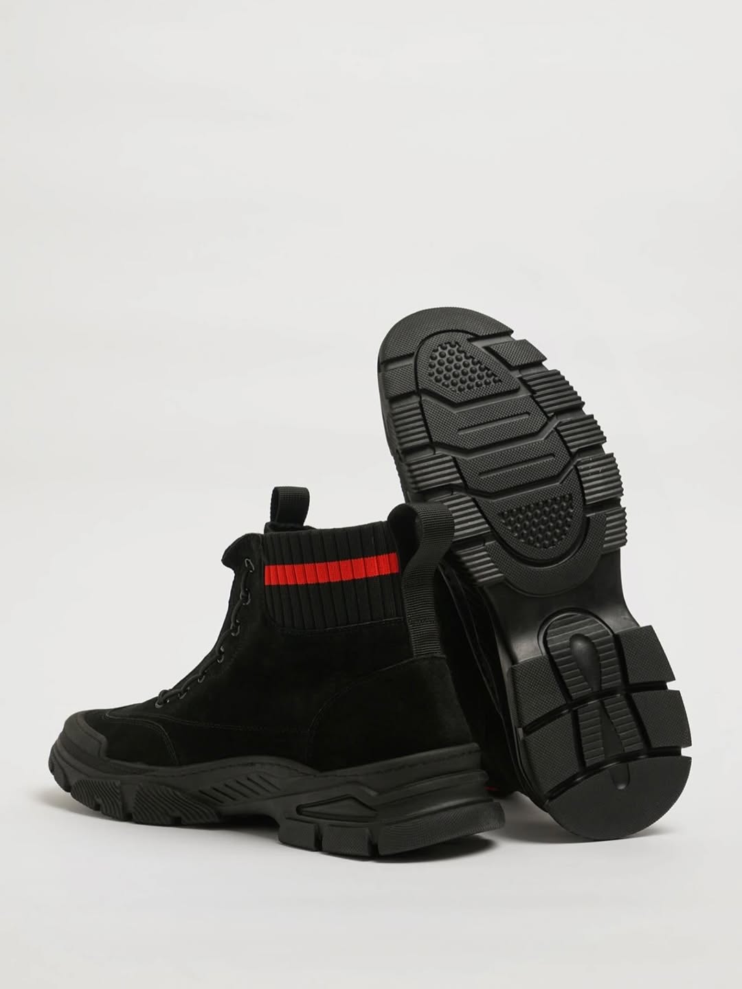 Men's high-top suede slip-on shoes