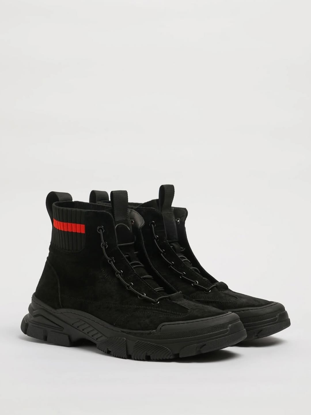 Men's high-top suede slip-on shoes