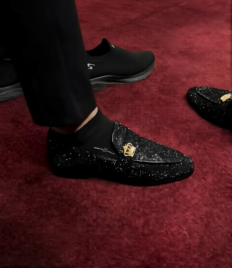 Men's shimmering slip-on shoes