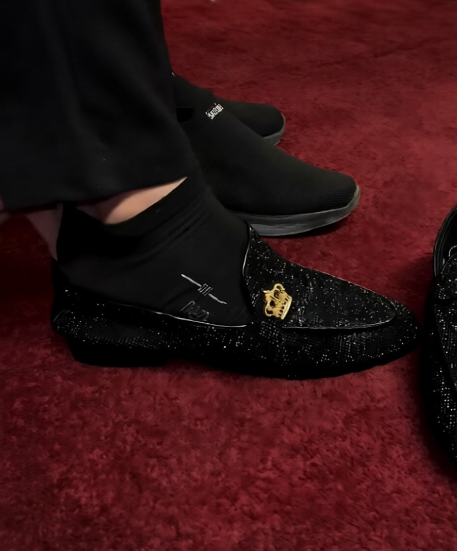 Men's shimmering slip-on shoes