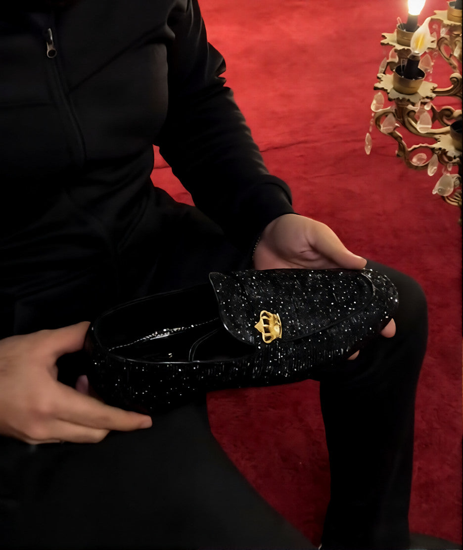 Men's shimmering slip-on shoes