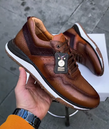 Men's quality leather slip-on sneakers