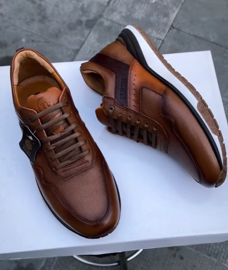 Men's quality leather slip-on sneakers