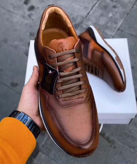 Men's quality leather slip-on sneakers