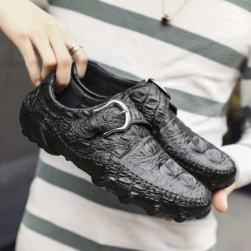 Men's Crocodile-Print Leather Shoes