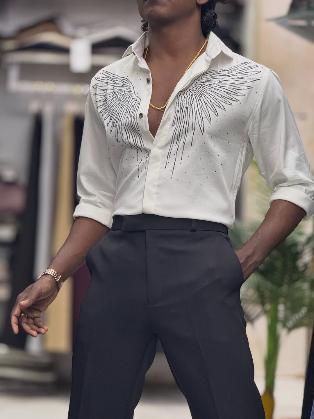 Men's Comfort Rhinestone Shirt