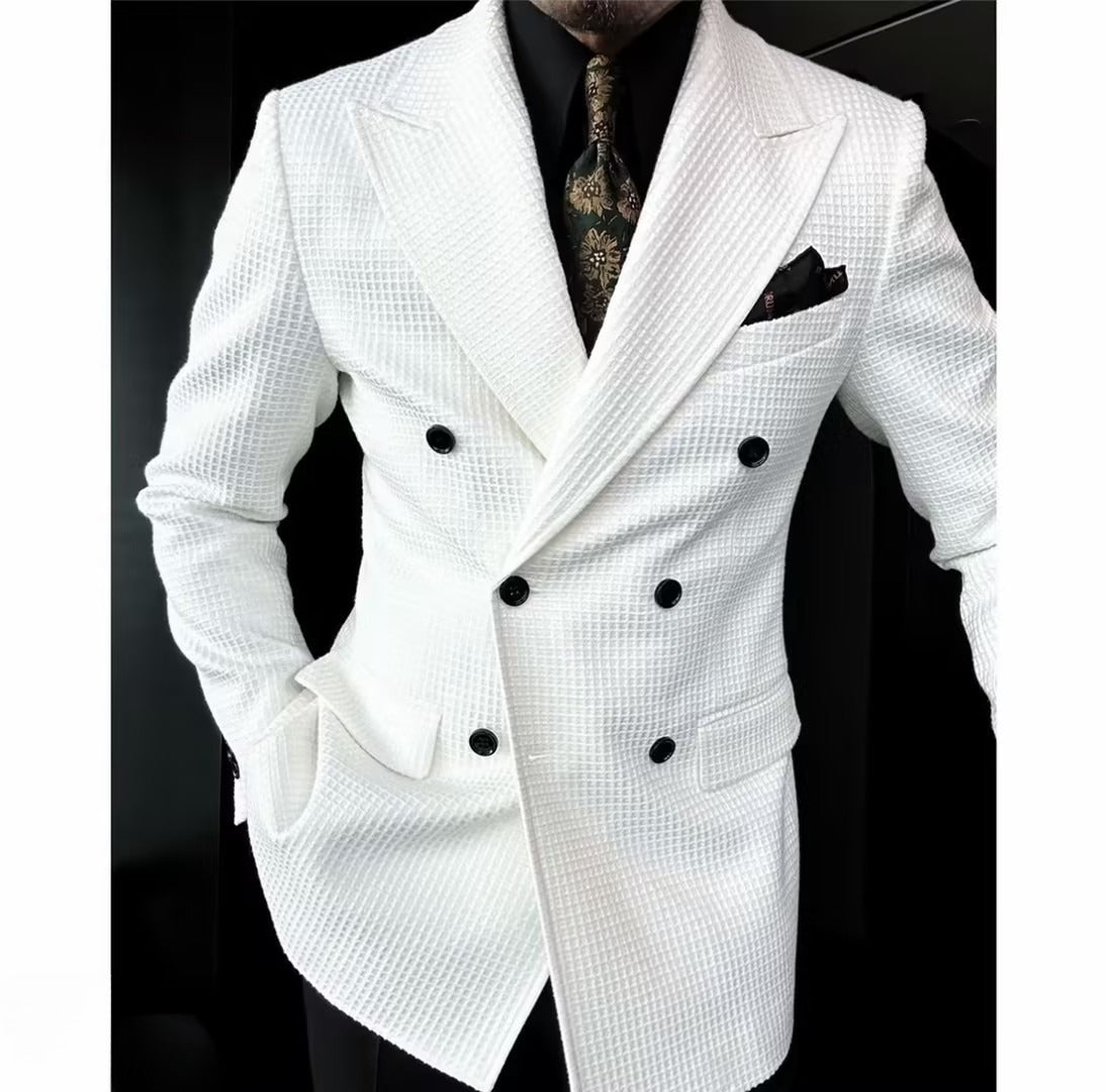 Men's textured waffle suit jacket