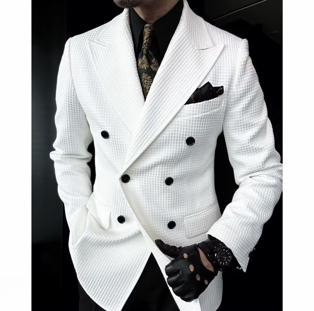 Men's textured waffle suit jacket